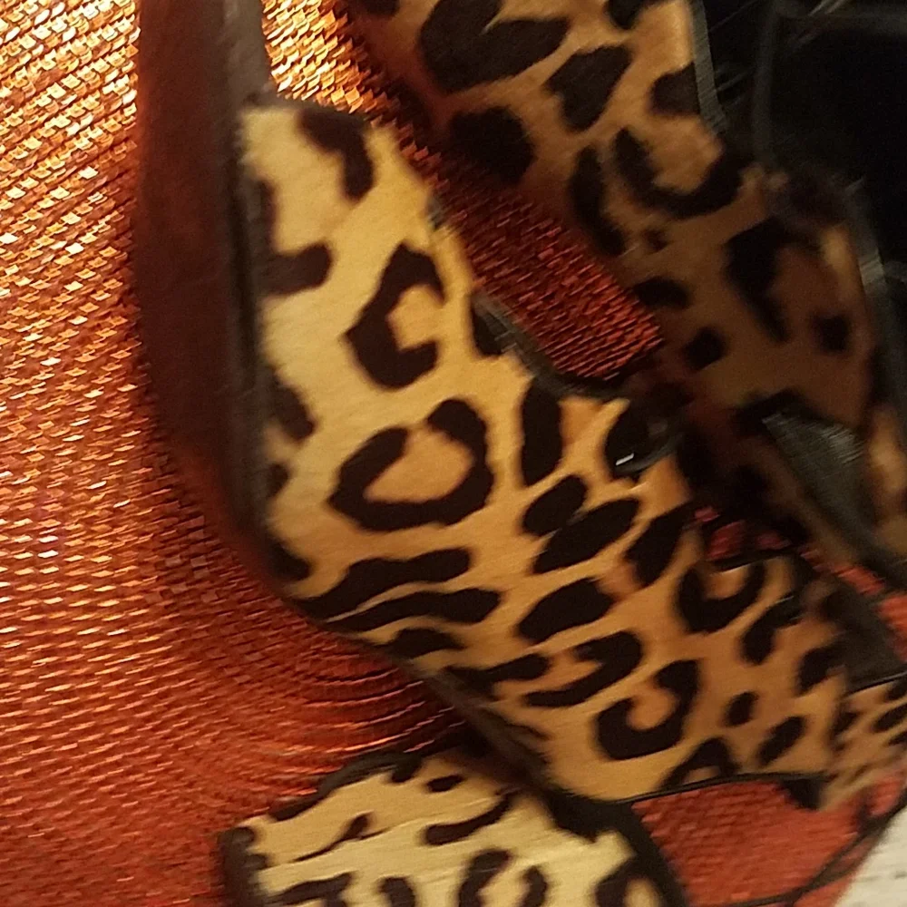 Saint Laurent Babies 90mm strappy sandal heels w pony hair size 38.5 - Picture 9 of 10